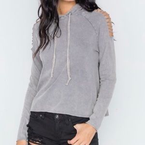 Gilded Intent Cut Shoulders Lightweight Pullover